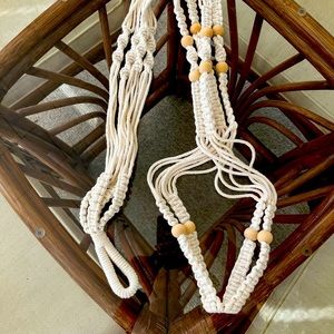 Gently used macrame plant hanger